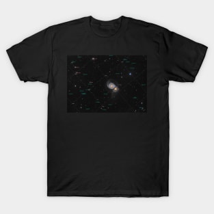 Whirlpool Galaxy (M51) in constellation Canes Venatici, annotated T-Shirt